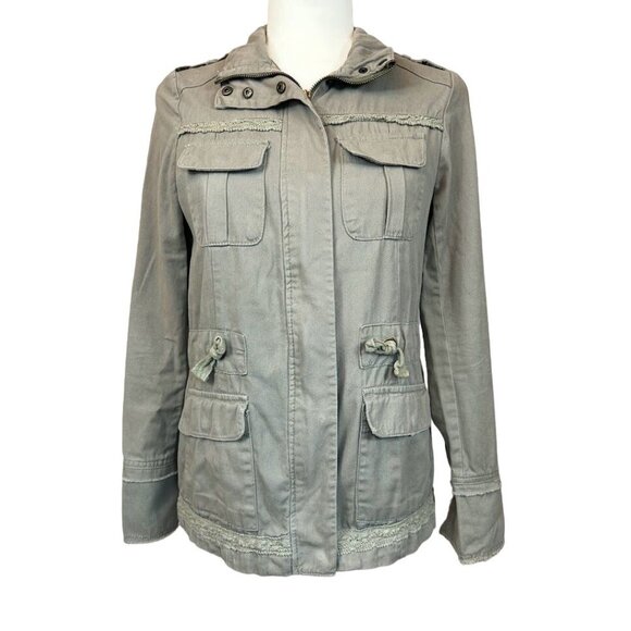Altar'd State Olive-Green Lace Trim‎ Utility Jacket Women's Size Small - Picture 3 of 10